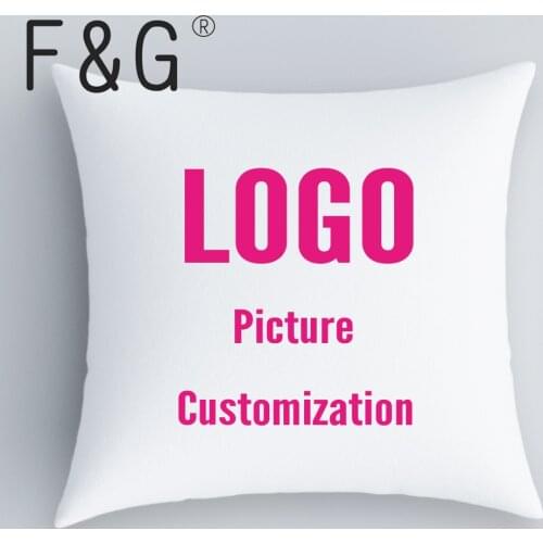 Picture Logo Customization Soft Short Plush Velvet Decorative Pillow Case Bar Hotel Home Custom Cushion Cover 45x45CM