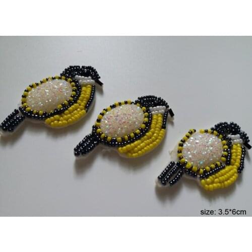 3pcs/lot bird Rhinestone beaded patches for Clothing Sew on birds Sequin Applique decorative parches for clothes bags