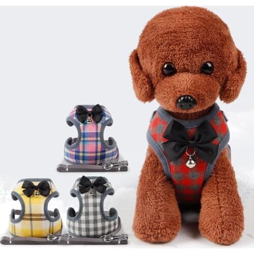 Bells Dog Collar for Dogs Chihuahua Bowknot Nylon Harness Dog Accessories Petty Accessories So Pets French Bulldog Pet Products