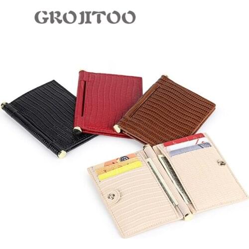 GROJITOO New genuine leather bag inside and outside all leather fashion card bag for womens ID card bag slim credit card bag