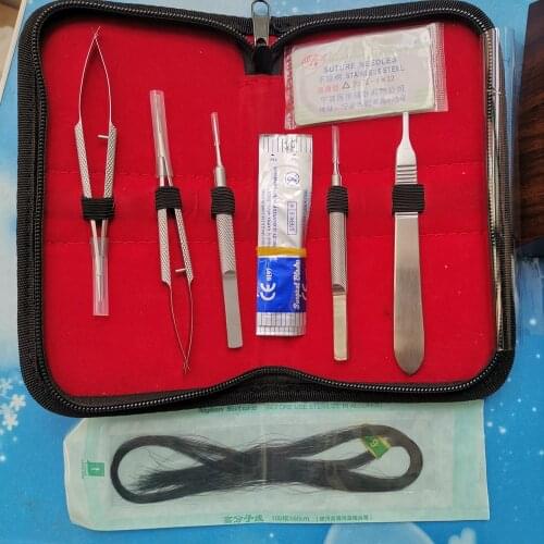 New 5pcs/set ophthalmic microsurgical instruments 12.5cm scissors+Needle holders +tweezers stainless steel surgical tool