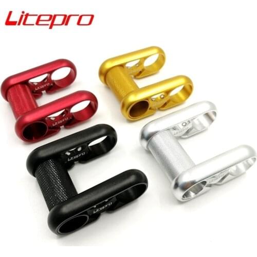 NEW LITEPRO 412 SP8 Folding Bike Double Stem 25.4mm Handlebar Stem Adjustable Aluminum Alloy Red/Black/Silver/Gold