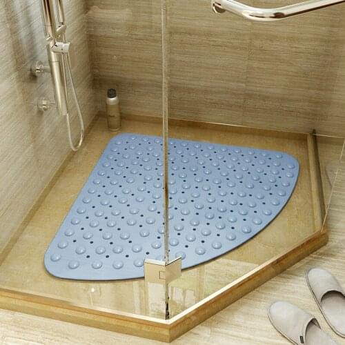 Hotel Simple Solid Color Fan-shaped Bathroom Non-slip Mat Shower Room Massage Foot Mat Household Toilet Hydrophobic Floor Mat
