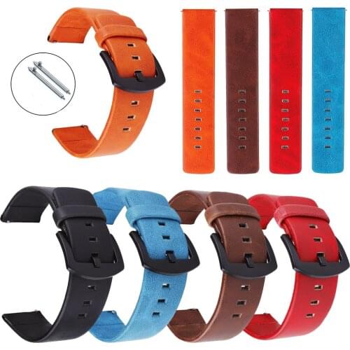 High Quality Retro Genuine PU Leather Strap 18mm 20mm Replacement Watch Band 22mm 24mm Wristbands Bracelet With Release Pins