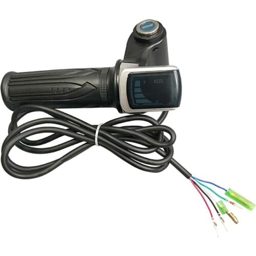 36/48/60V E-bike Throttle Grip Electric Scooter Speed Handlebar Accelerator w/ LED Display Electric Bicycle Accessories