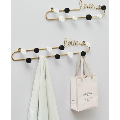 Nordic Instagram Style Home Hallway Entrance Key Storage Clothing Store Fitting Room Creative Wall Hook Punch-Free
