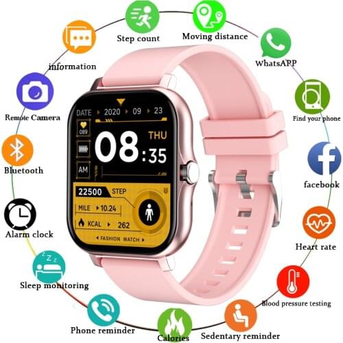 LIGE 1.69 inch 2021 Smart Watch Women Men Full Touch Bluetooth Call Fitness Tracker Waterproof Women Smartwatch for Android iOS