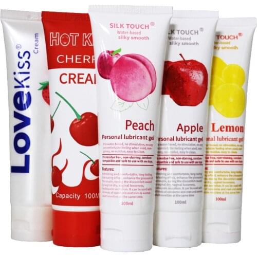 Sex Lubricant 100ml Lubricants Water-based Peach/Strawberry/Apple/Cherry Sex Oil Vaginal and Anal Gel Adults Sex Product