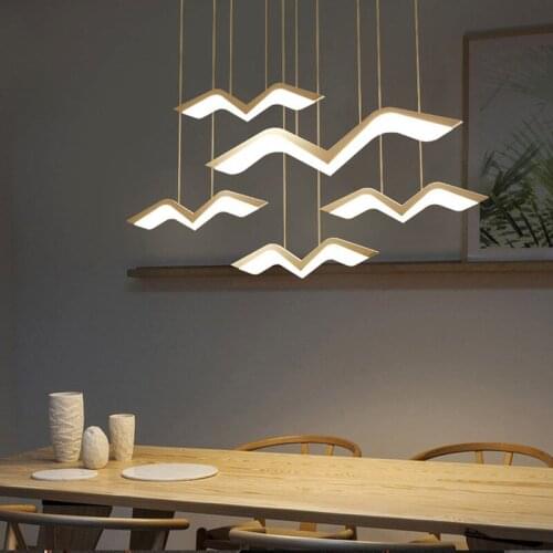Modern Led Chandelier Lustre Lamp Hanging Lighting White Hanglamp Remote Control Kitchen Dining Room Office Decoration Fixture