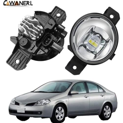 LED Fog Light Assembly 30W Car Driver + Passenger Lens Fog Light Daytime Running Lamp H11 12V For Nissan Primera P12 2001-2007