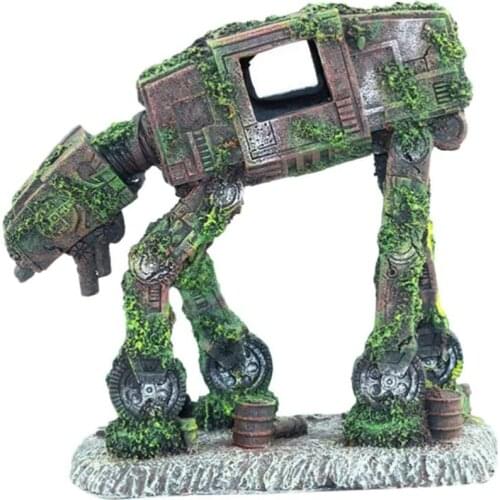 Fish Tank Decorations Resin Robot Dog Aquarium Ornament - Creative Betta Fish Hide Cave for Aquarium Decorations Home Decor