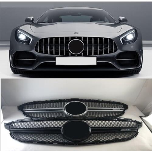 W205 Carbon Fiber AMG Style Front Mesh Racing Grill Grille for Mercedes-Benz W205 New C-class C180 C200 C220d C250 C260 C400
