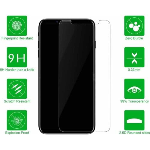 Protective Film 9H Tempered Glass Phone Front Protective Film for iPhone 8 Plus X XS 11 Pro Max 2020