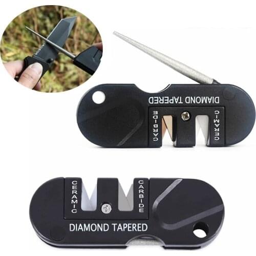 1Pcs Mini Sharpener Tungsten Steel Knife Sharpener Fish Hook Pocket Whetstone for Fishing Camping Hiking Outdoor Portable Tools