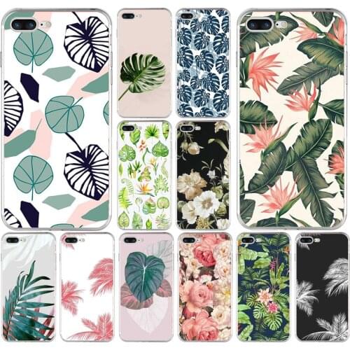 153H tropical spring floral Soft TPU Silicone Cover Case For Apple iPhone 6 6s 7 8 plus Case