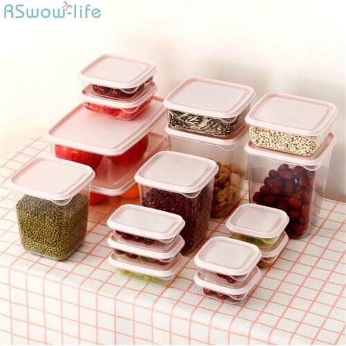 17PCS/ Set Of Food Preservation Plastic Boxes Kitchen Supplies Refrigerators Organizer Container Storage Apply To Microwave Oven