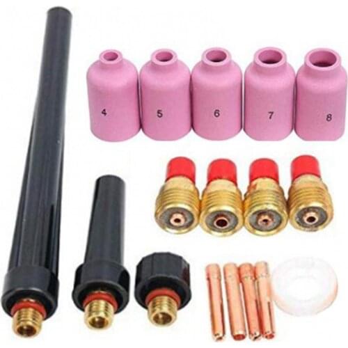 17Pcs/Set WP9/20/25 Argon Arc Welding Ceramic Plasma Cutting Nozzle Electrode
