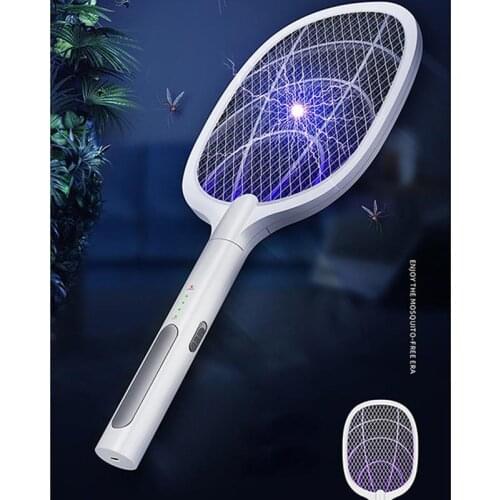 2 In 1 Mosquito Killer Lamp 3000V Electric Bug Zapper Insect Killer USB Rechargeable Fly Swatter Trap Anti Mosquito Flies