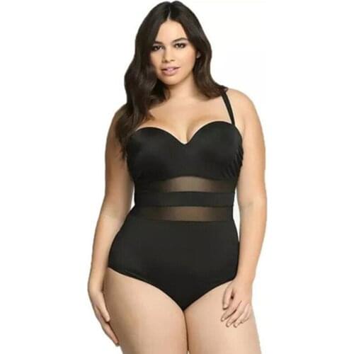 2020 New Style Solid Color Sexy One-piece Swimming Suit Europe And America Hot Selling Large Size Bikini Swimwear /30