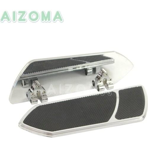 2x Chrome Motorcycle Foot Peg Footrests Driver Floorboard Pedal For Harley Touring Road King Glide FLHR FLTRX Softail 1984-2016