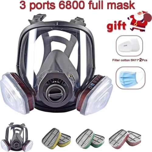 3 Interface 6800 Mask Combination 6001/SJL Filter With 5N11 Filter Cotton / 501 Filter Box Respirator Gas Mask