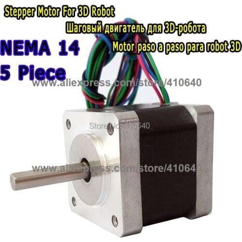 5 pieces 3D Printer Stepper Motor 14HS13-0804S L34mm Nema 14 with 1.8 deg 0.8A 18 N.cm equal to 14HY3402 and 35HS3408