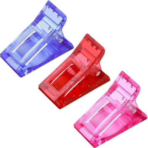 5pcs/Set Colorful Crystal Nail Clamp Crystal Glue Clip DIY Fake Nails Holder Crystal Extension Glue Clip Manicure Tools