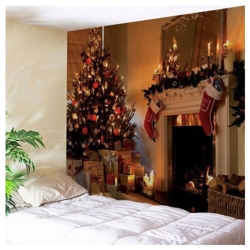 5d Papel Mural Christmas Firplace Wall Decor Silk wallpaper for Living Room Background 3d photo Mural wall paper 3d Murals