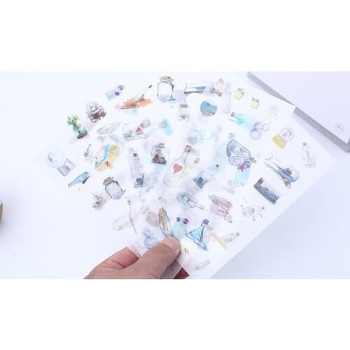 6pcs Drift bottle sticker paper Organizer Calendar Diary Book Planner Sticker Scrapbook Decoration Diary Sticker papeleria sale