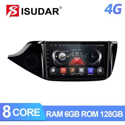 ISUDAR T72 QLED Android 10 Car Radio For Kia CEED Cee'd 2 JD 2012-2016 GPS Car Multimedia Octa Core RAM 6GB ROM 128G 4G No 2din