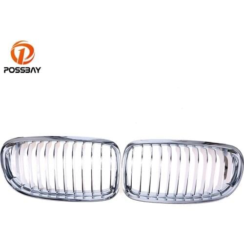 POSSBAY Car Front Center Grille Cover Racing Grill ABS Chrome for BMW 3-Series E90 Sedan 2008-2011 Facelift Car Decoration