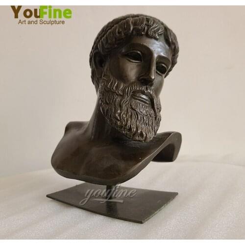 Bronze Poseidon Head Bust Sculpture Plaster Bust of Poseidon Statue Ancient Greek God Bronze Cast Sculptures For Home Decoration