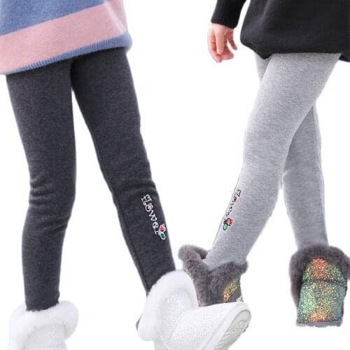 Children Warm Winter Leggings for Girls Clothes Thicken Velvet Skinny Pants Kid Jogger Cotton Long Trouser Child Fleece Leggins