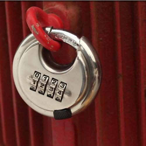Disc Padlock Hardened Stainless Steel Combination Security Round Lock