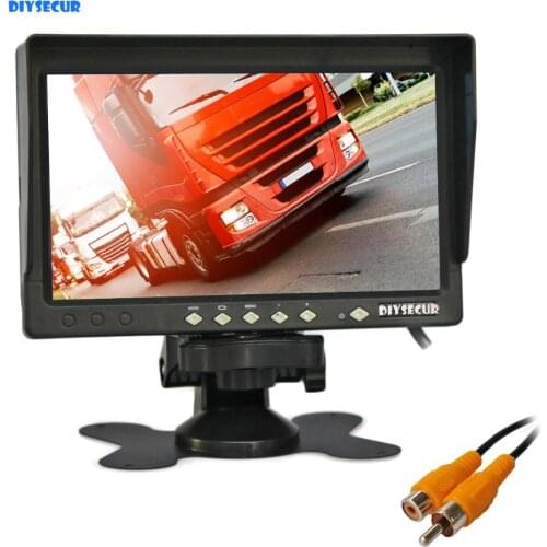 DIYSECUR AHD 800x480 7inch TFT LCD Car Monitor Rear View Monitor Support 1080P AHD Camera with Sun Hood Visor