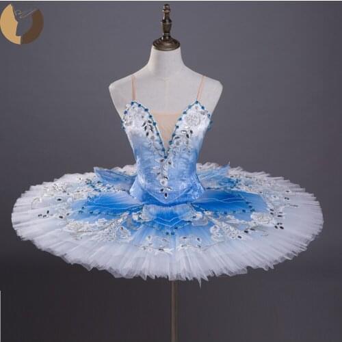 FLTOTURE Women Professional Classical Bluebird Ballet Tutu The Nutcracker Pancake Tutu Dress Ice And Wid Fairy Variation Costume