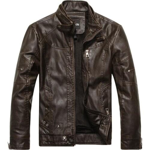 Casual Mens Brand Autumn Winter PU Jacket Motorcycle Leather Jackets Male Business fashion Plus velvet Coats New clothing Top