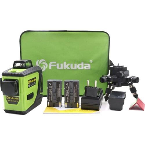 2pcs Lion-Battery 12 Line 3D laser level 360 Vertical And Horizontal Laser Level Self-leveling Cross Line 3D Green Laser Level