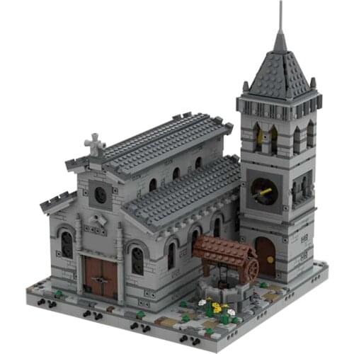 MOC Medieval Church -Modular Notre-Dame DE Model Building Blocks Vintage Famous House Architecture Bricks Toy For Children Gift