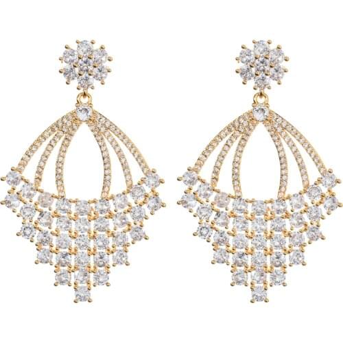 Fashionable Zircon Earrings in Europe and America Prepare Beautiful Jewelry Gift Earrings for Women/Girls Brides ER 345