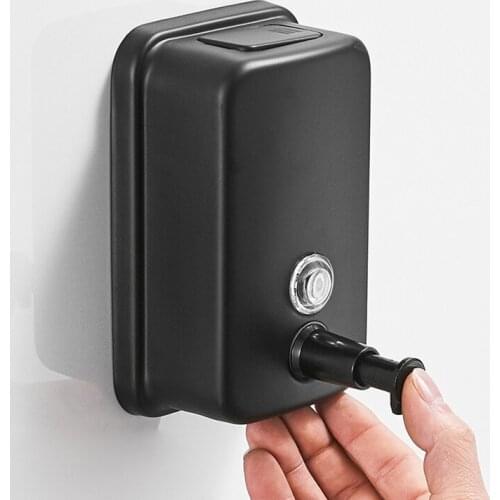 Liquid Soap Dispenser Black 304 Stainless Steel Hand Kitchen Sink Soap Container Wall Mounted Bottle Bathroom Shampoo Holder