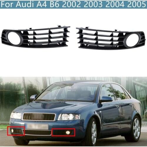 New Grille Front L&R Insert Bumper Fog Light Grille Protective Mesh 8E0807681 for Audi A4 B6 2002 2003-2005