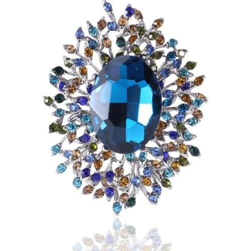 New Water Drop Crystal Rhinestones Brooches Ladies Jewelry Glass Brooch Pin for Women Wedding Jewelry Gifts