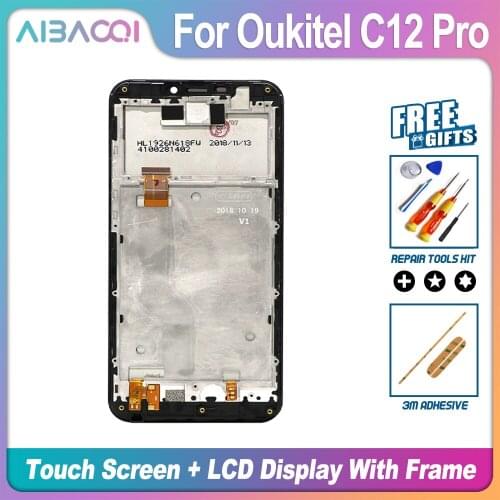 AiBaoQi Brand New 6.18 Inch Touch Screen+1280x720 LCD Display Assembly Replacement For Oukitel C12 Pro Phone