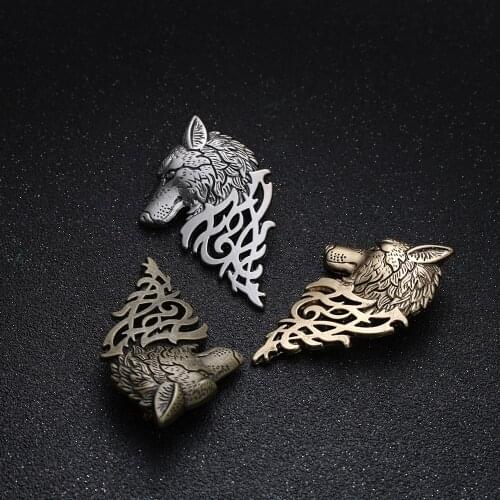 1 PC Charming Vintage Men Punk Wolf Badge Brooch Lapel Pin Shirt Suit Collar Jewelry Wear Nice Gift Fashion Accessories