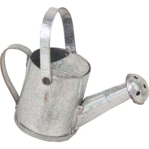 Retro 1:12 Scale Tin Metal Watering Can Dolls House Miniature Garden Accessory
