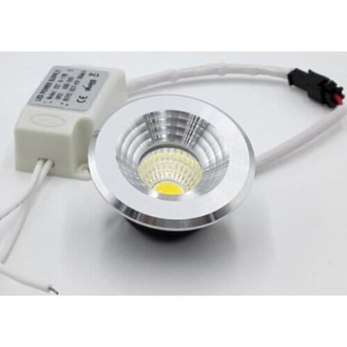 Wholesale price COB 5W Warm Cold White mini Dimmable recessed led cabinet light Led downlight AC85-265V