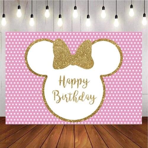 Custom Cartoon Shimmer Mouse Photography Background Backdrop Children Birthday Party Decoration Wallpaper Tapestry Photo Studio