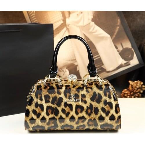 Luxury Fashion Women Handbag Female Crystal Gem Buckle Evening Bag Leather Shoulder Messenger Bag Doctor Bags Ladies Diamond New