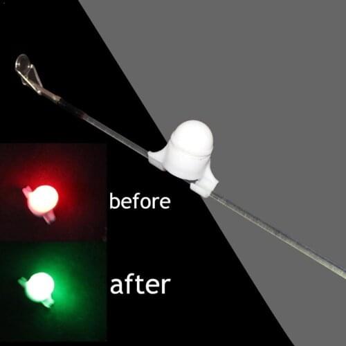 2 in 1 LED Night Fishing Rod Tip Clip on Fish Alarm Lamp Electronic Signal Induction Fishing Lamp Light Luminous B2X9